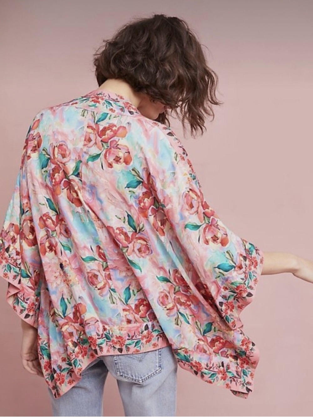 NWT ANTHROPOLOGIE Watercolor Floral Kimono